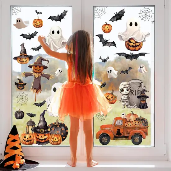 Halloween Window Clings Decal, Window Stickers for Halloween and Fall {3}