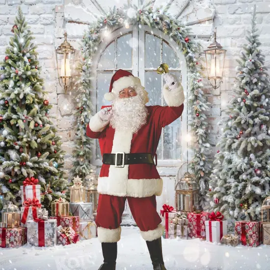Men&rsquo;s Deluxe Plush Regal Santa Claus Costume &ndash; Holiday Christmas Outfit {4}