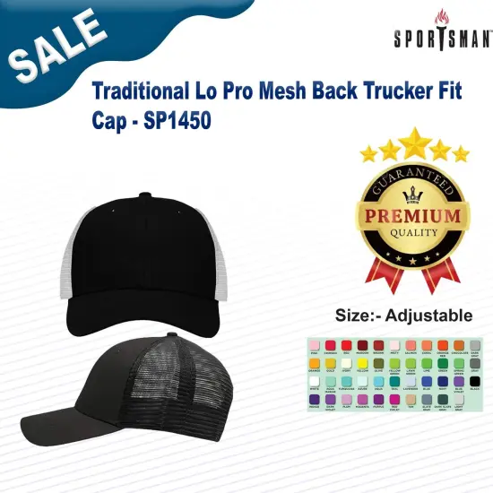 Sportsman&reg; Lo Pro Mesh Back Trucker Cap Breathable Classic Fit White Camo/ White {3}