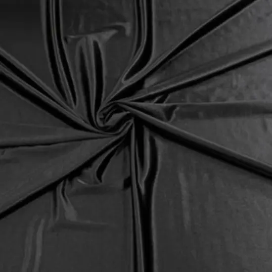 1 Yard Deluxe Heavy Shiny Polyester Spandex Fabric Stretch Knit for Activewear & Swimwear 58/60 Inches Wide Black {1}