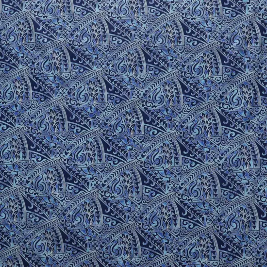 1 Yard Traditional Polynesian Tattoo Triangle Formation Poly Cotton Fabric 45 Inch Width grey {5}