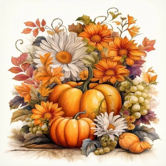 Fall Paint by Numbers for Adults,Pumpkins Paint {1}