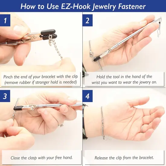 The Beadsmith EZ-Hook 3-in-1 Fastening Tool &ndash; Bracelet Fastener, Zipper Pull & Button Looper, Jewelry Aid for One-Handed Use, Ideal for Necklaces, Bracelets & Clothing {5}