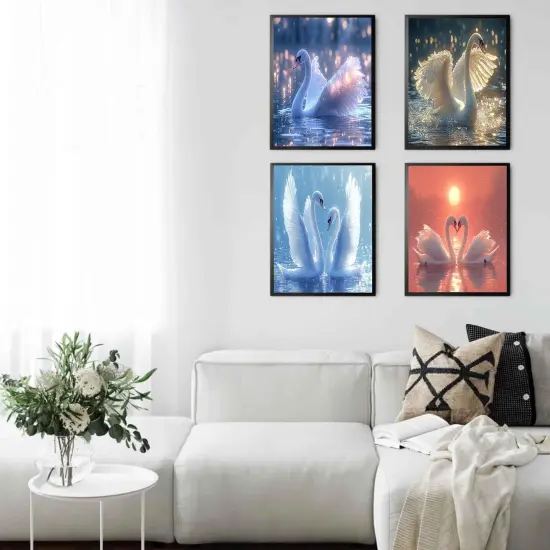 4 Pack Swan Paint by Numbers Kit for Adults Beginners, 12" Wx16 L Paint by Numbers {2}