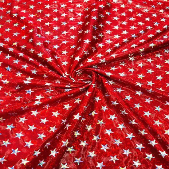 1 Yard Broken Glass Star Spandex Fabric Reflective Stretch Material for Costumes & Performance Wear White {6}
