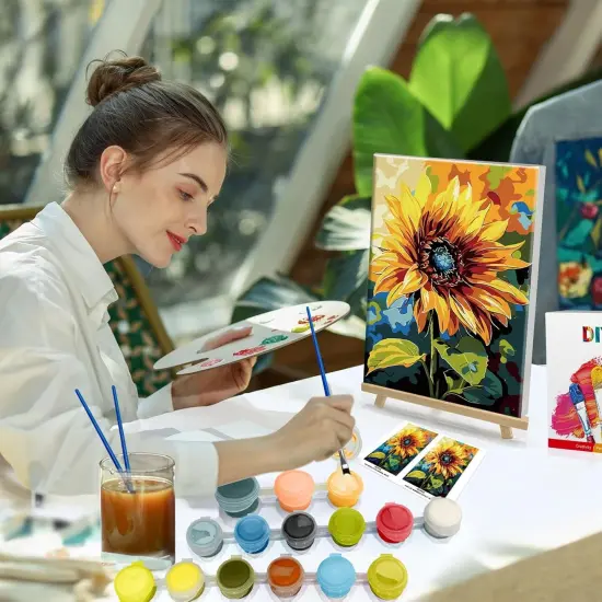 Sunflower Paint by Number with Easel - 026 {2}