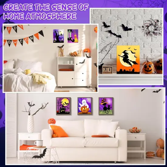 6 Pack Halloween Pre Drawn Canvas - 8x10 Inches {4}