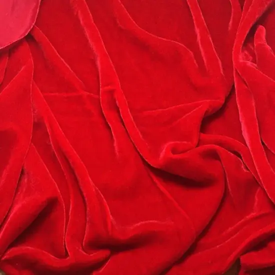 1 yard Silk Rayon Velvet Fabric for Costumes and Upholstery 45 Inches Width Red {1}