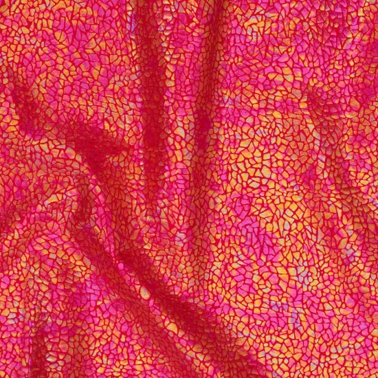 1 Yard Alligator print Hologram 4 Way Stretch Nylon Spandex Fabric 60&rdquo; Width Red Illusion {1}