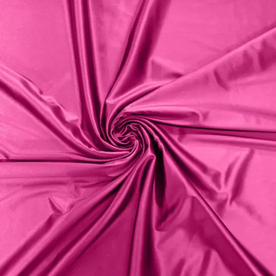 1 Yard Casino Satin Stretch Spandex Fabric Shiny Prom Dress Costume Material Hot Pink {1}