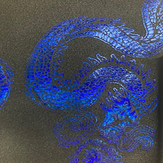 1 Yard Stretch Nylon Spandex Fabric Asian Dragon Hologram Costume Dancewear Black Fuchsia {7}