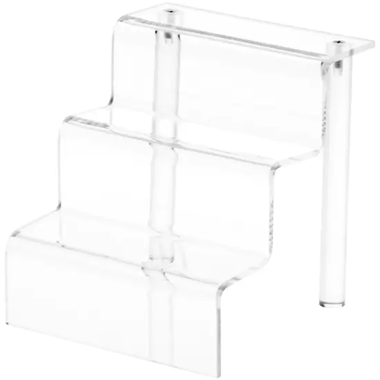 Plymor Clear Acrylic 3-Step Display Stairs, 6.25" H x 6" W x 6.5" D {1}