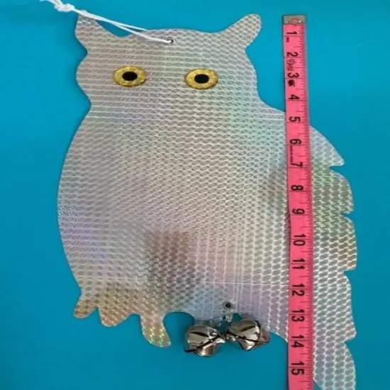 2 Pack Hanging Reflective Owl to Scare Birds Away Bird Blinder Bird Scare Devices Woodpecker, Swallow, Hawks, Crows, Pigeons and Birds {6}