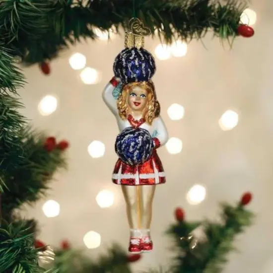 Old World Christmas 5.75 In Cheerleader Christmas Tree Ornament , Go Fight Win Multicolored {3}