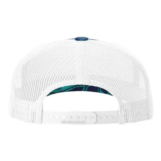Richardson&reg; Five-Panel Printed Trucker Cap Kryptek Pontus/White {2}