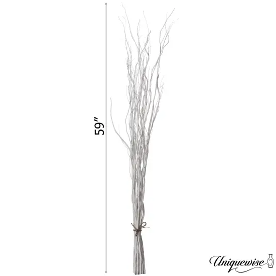 Uniquewise 12pc 59" Natural Dried Mulberry Twigs Ideal Sticks for DIY Crafts Decorative Stems Floral Arrangements Floor Vase Fillers Wedding Centerpiece Event Decorations and Home D&eacute;cor Accent, White {3}