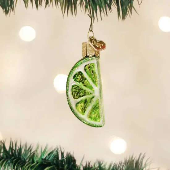 Old World Christmas 2.25 In Lime Slice Christmas Tree Ornament , Fruit Tart Sour Green {3}