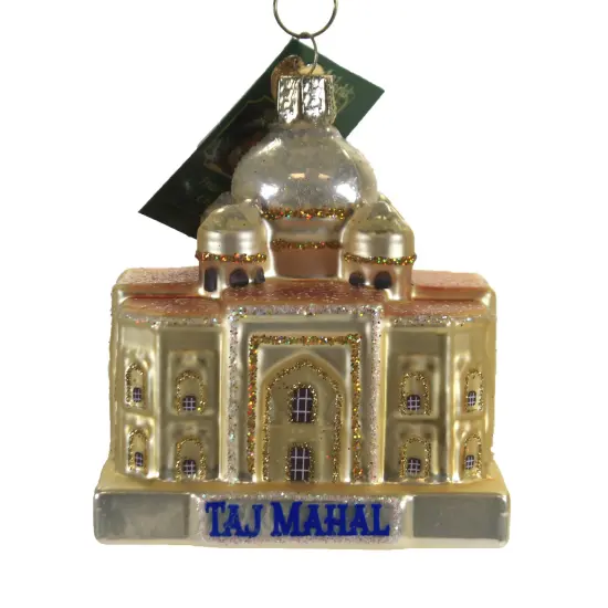 Old World Christmas 3.5 Inch Taj Mahal Tree Ornament , Ivory White Mausoleum Gold {1}