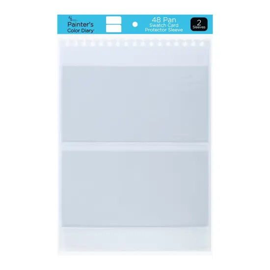 HG Art Concepts Painters Color Diary Swatch Card Protector Sleeves - Pack of 2, Size 48, 2 Card Pockets Per Sleeve, Clear Polypropylene, Fit Size 48 Swatches {1}