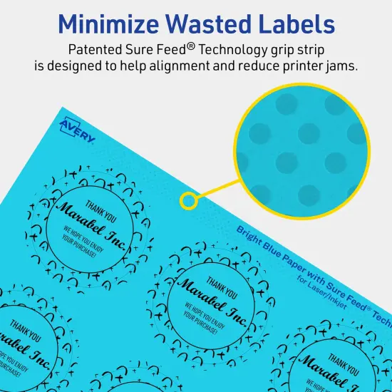 Avery Bright Blue Paper Labels, 2" Diameter Round {4}