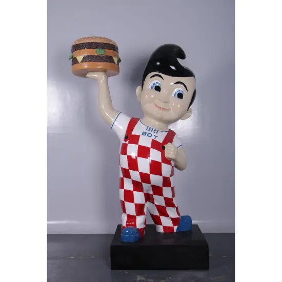 Large Boy Holding Hamburger Life Size Statue {2}