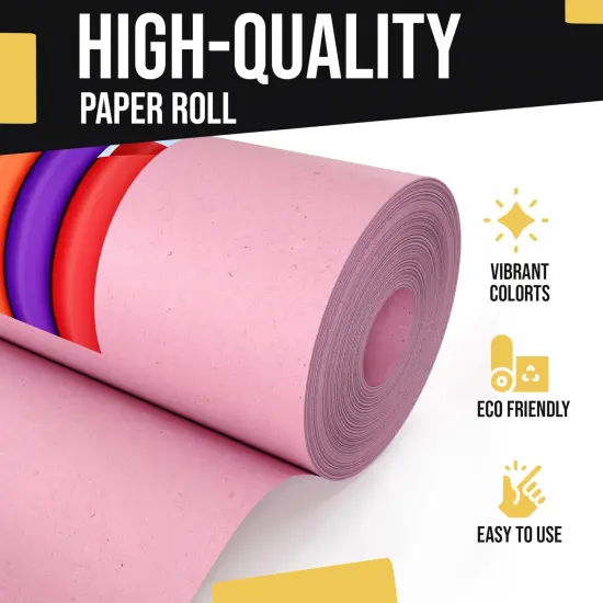 Kraft Paper Roll 36" X 1320" (110' Ft) Colored Paper Roll - Packing Paper Roll - Craft Supplies - Kraft Wrapping Paper Perfect as Shipping Paper Craft Paper Roll by Crown Display Pink {4}