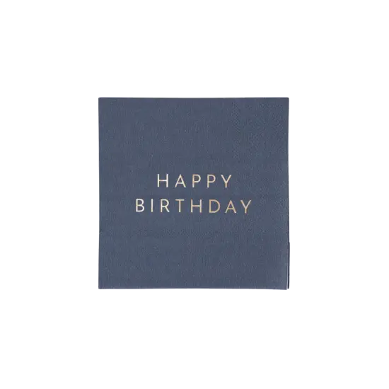 MIDNIGHT BLUE SIGNATURE HAPPY BIRTHDAY COCKTAIL NAPKINS {1}