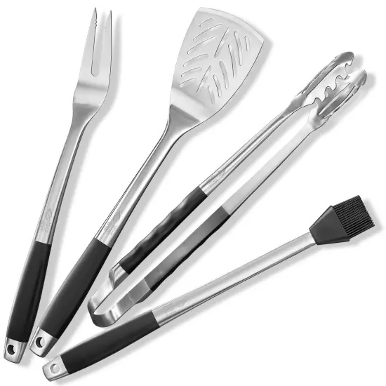 Pure Grill 4-Piece&nbsp;Stainless Steel BBQ Tool Utensil Set - Professional Grade Barbecue Accessories {2}