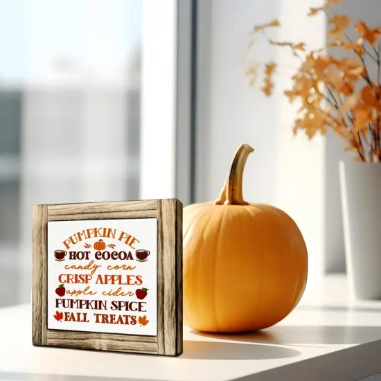 Fall Rustic Wooden Tabletop Decor Sign {5}
