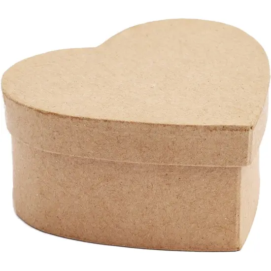 6 Pack Mini Paper Mache Gift Boxes with Lids for DIY Craft, Storage (6 Shapes, Kraft Brown Color) {6}