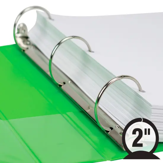 Samsill Earth's Choice Fashion Round Ring View Binder, 2 Inches, Lime, Pack of 2 {4}