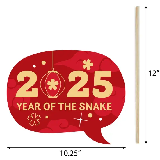 Big Dot of Happiness Lunar New Year - 2025 Year of the Snake Photo Booth Props Kit - 20 Count {7}