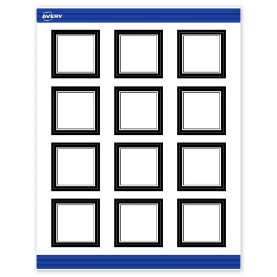 Avery Printable Square Cards, Double Black Border, 2" x 2", Matte White Square Cards, Laser/Inkjet, 120ct, Great for Business Cards {1}