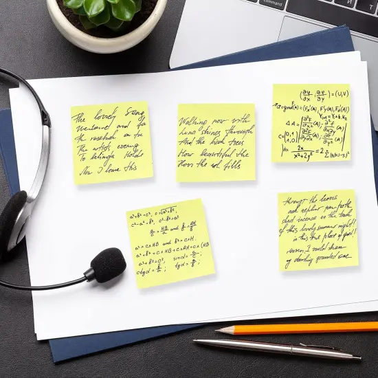 Sticky Notes, 12 Pads, Pastel Yellow Colors, Self-Stick Pads, Aesthetic, Colorful, Bulk {5}