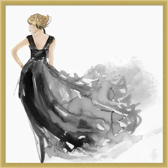 Woman in Black Dress Iby Aimee Wilson Wood Framed Wall Art Print {1}