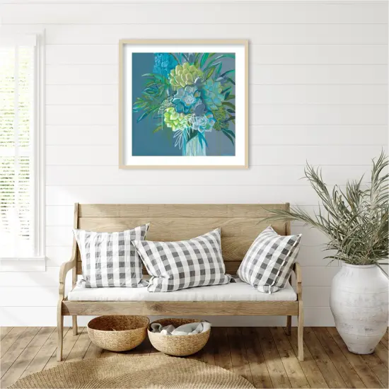 Cool Blues by Fab Funky Wood Framed Wall Art Print {5}