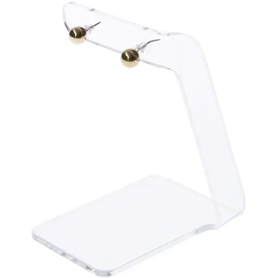 Plymor Clear Acrylic Signpost-style Pair Hanging Earring Display Stand, 2.375" W x 3" D x 4" H {3}