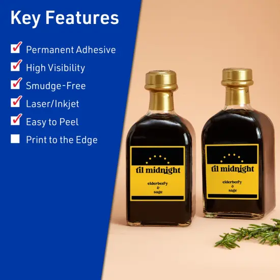 Avery Bright Yellow Paper Labels, 2.5" x 2.5" Square {2}