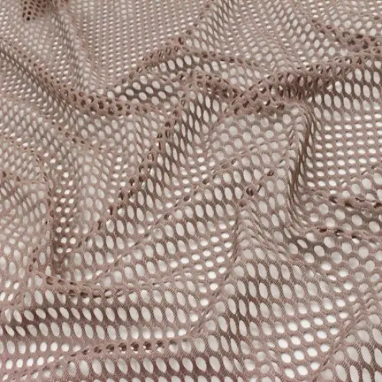 Mocha Brown Famous Make Fish Net/Mesh Yoga Wear Knit Fabric By the Yard {1}