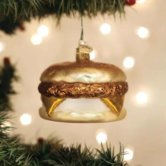 Old World Christmas 2.5 Inch Breakfast Sandwich Christmas Tree Ornament , Ornament Egg Cheese Sausage Multicolored {3}