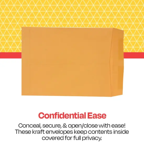 School Smart No Clasp Envelopes with Gummed Flap, 9 x 12 Inches, Kraft Brown, Pack of 250 {6}