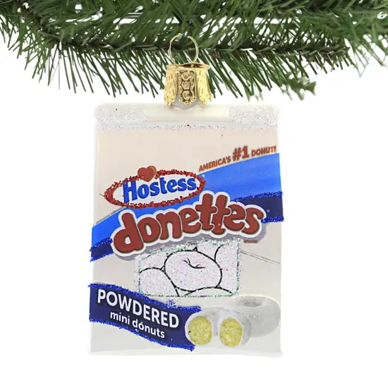 Old World Christmas 3.0 Inch Hostess Donettes Christmas Tree Ornament , Powdered Sugar White {3}
