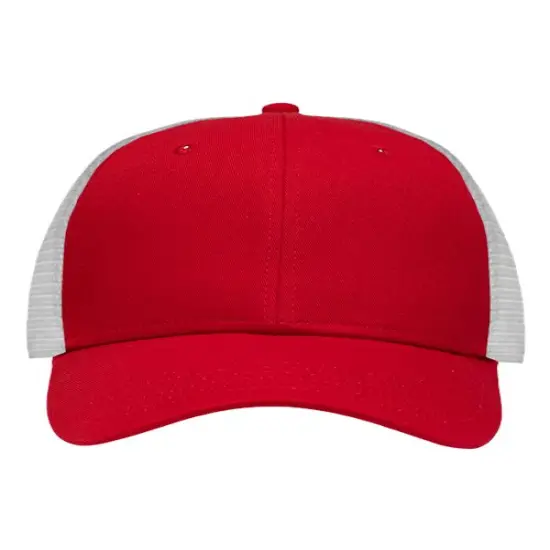 Sportsman&reg; Lo Pro Mesh Back Trucker Cap Breathable Classic Fit Chino Red/ White {1}