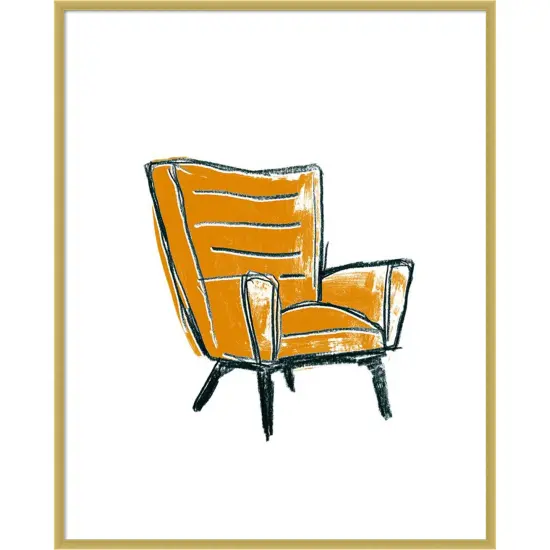 Take a Seat III by June Erica Vess Wood Framed Wall Art Print {1}