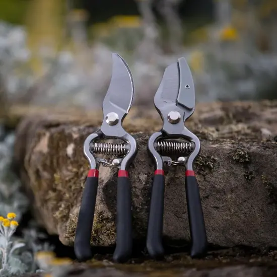 Spear & Jackson Drop Forged Bypass & Anvil Pruners Set, 2 Piece Professional Garden Pruning Tools, Durable Steel Blades, Comfortable Ergonomic Handles {6}