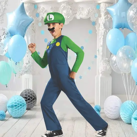 Boys Luigi Costume with Hat and Mustache Set {1}
