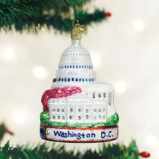 Old World Christmas 4.5 Inch Washington D.C. Christmas Tree Ornament , United States Capitol White {3}