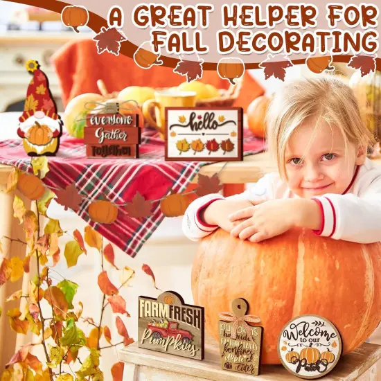 Set of 15 Pumpkins Farmhouse Fall Table Decor {4}