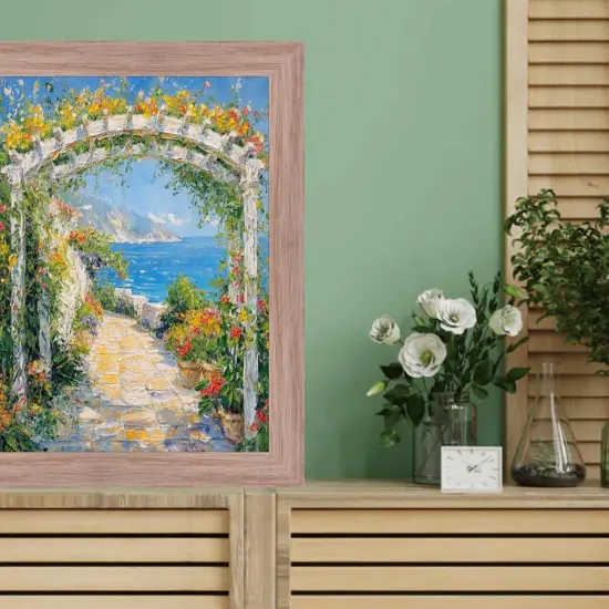 Weathered White Wash Wood Grain Picture Frame 40x40 frame {6}