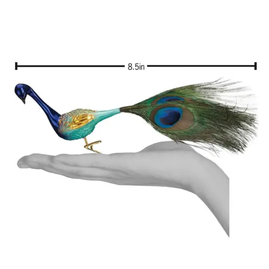 Old World Christmas 3.5 Inch Magnificent Peacock Tree Ornament , Grandeur Royalty Clip-On Multicolored {2}